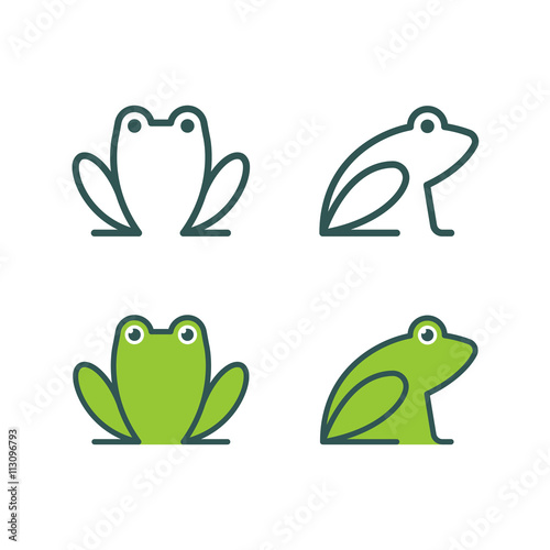 Tablou canvas Frog icon logo