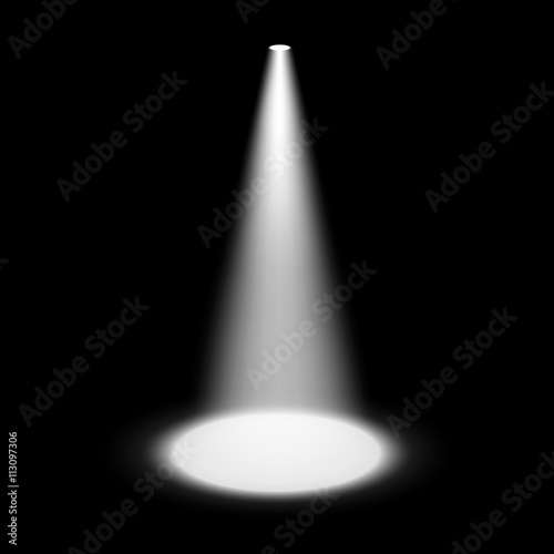 Spotlights shining on transparent background