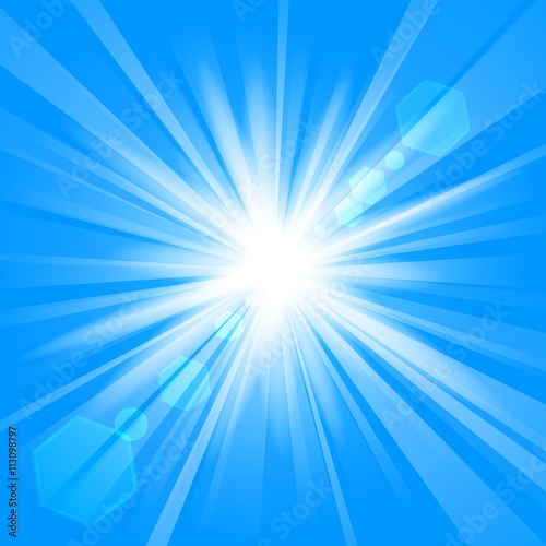Blue shine with lens flare background