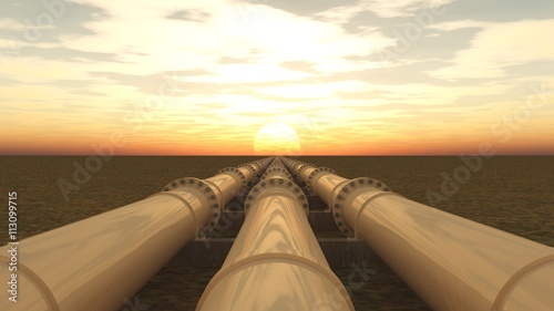 Pipelines bei Sonnenuntergang photo