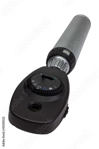 Ophthalmoscope on white background.