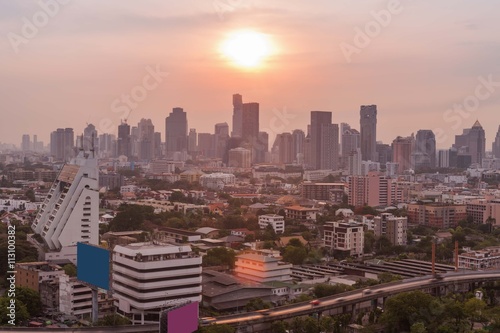 sunset cityscape bangkok, thailand  © nhumnoi