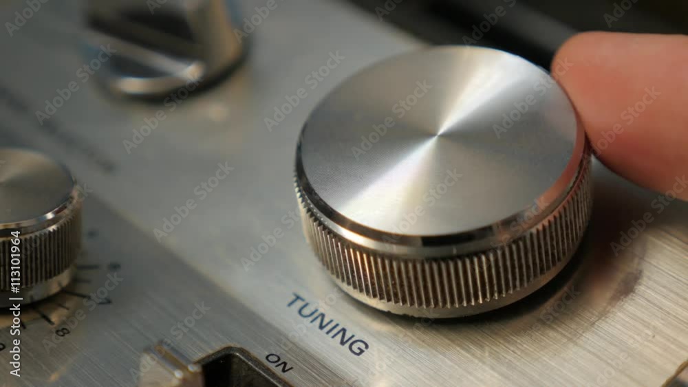 Radio stations tuning on ancient tuner wheel dial 4K 2160p UltraHD footage - Frequency changing on radio jog dial wheel 4K 3840X2160 30fps UHD video Radio stations tuning on ancient tuner wheel dial 4K 2160p UltraHD footage - Frequency changing on radio jog dial wheel 4K 3840X2160 30fps UHD video