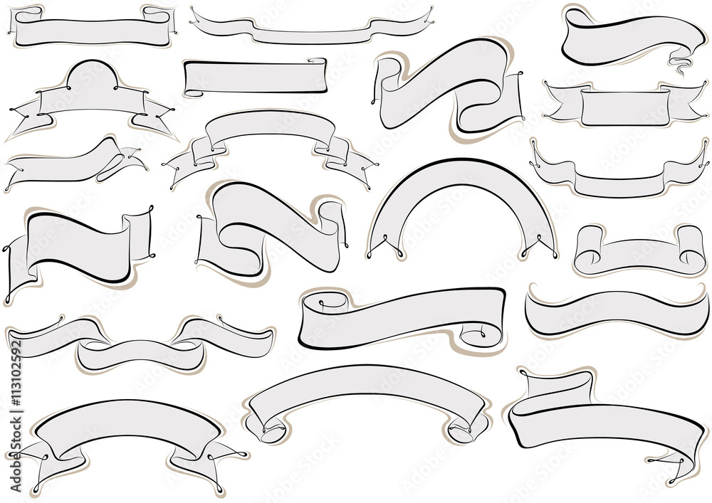 Calligraphic Banner Collection - Design Elements Illustration, Vector