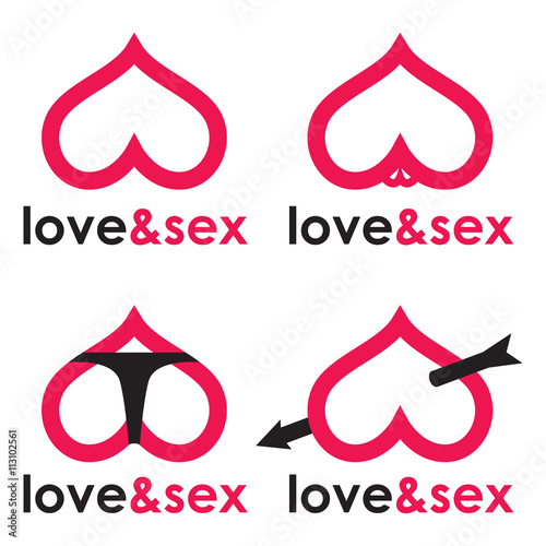 Sex shop logo hearts collection