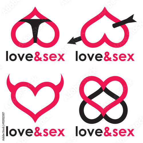 Sex shop logo hearts collection