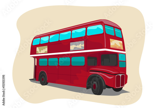 Red traditional double decker London bus