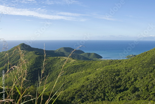 View of south west coast from Boggy Peak, Antigua, Leeward Islands