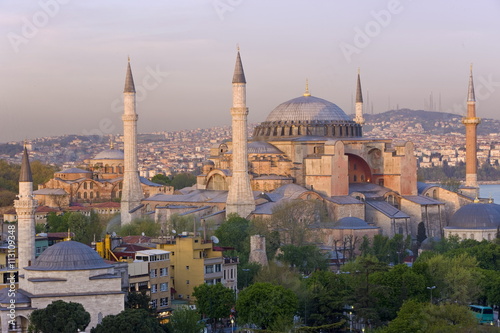 Elevated view of Aya Sofya (Sancta Sophia), in Sultanahmet, Istanbul, Turkey photo