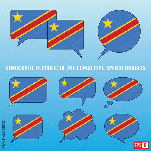 Democratic Republic of the Congo Flag Speech Bubbles