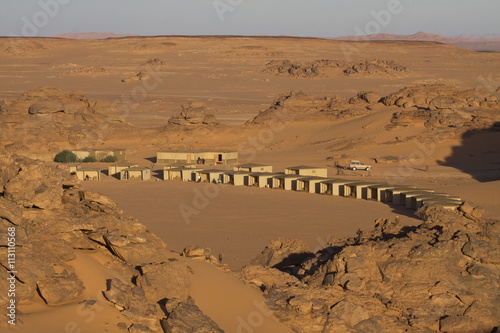 The tented camp of Dar Saui in the Fezzan desert, Libya photo