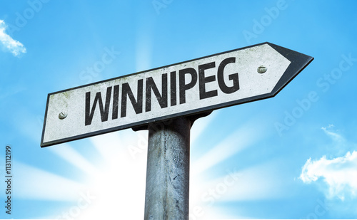 Winnipeg direction sign in a concept image © gustavofrazao