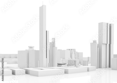 Abstract contemporary cityscape  tall houses