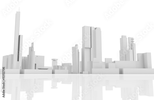 Abstract contemporary cityscape  3 d builds
