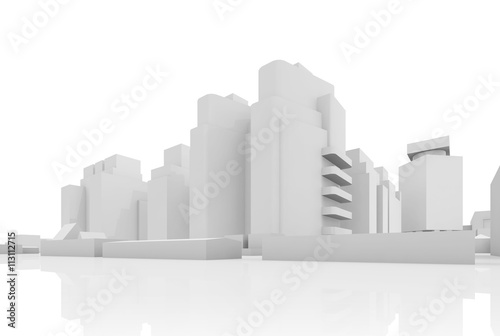 Abstract contemporary cityscape, 3 d houses
