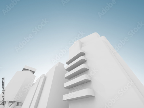 Abstract contemporary cityscape 3 d render
