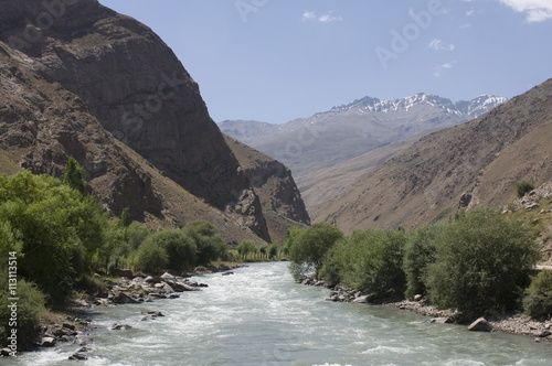Gunt River flowing through Shokh Dara Valley, Tajikistan photo