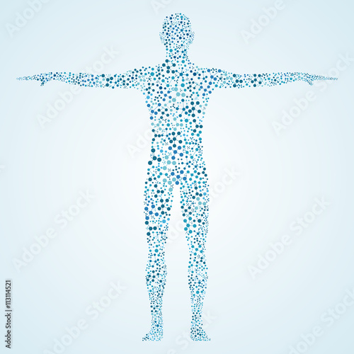 Human. Structure molecule of man. Medicine, science and technology. Scientific Vector for your design