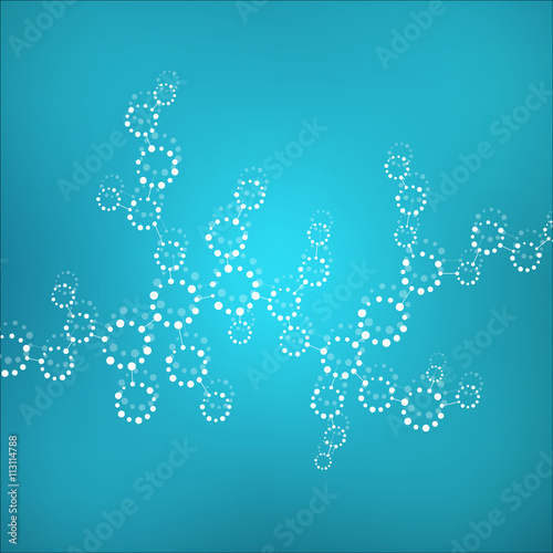 Modern science banners. Molecule structure of DNA and neurons