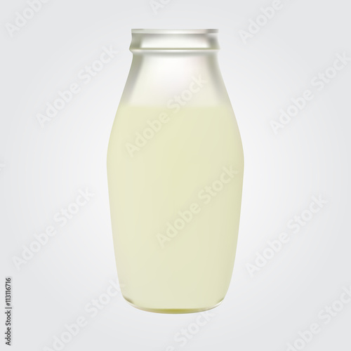milk in bottle  isolated on white background