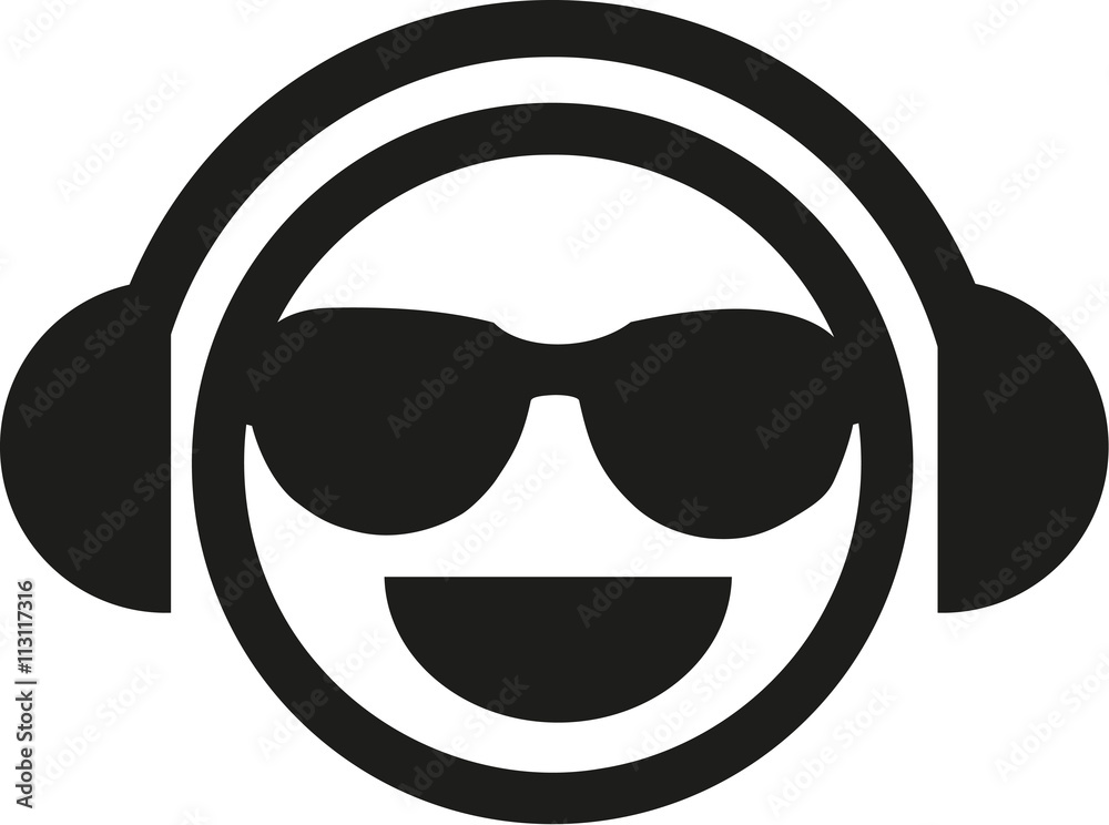 DJ smiley with sunglasses