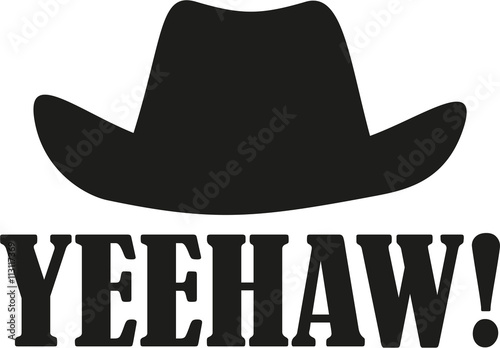 Yeehaw with western hat