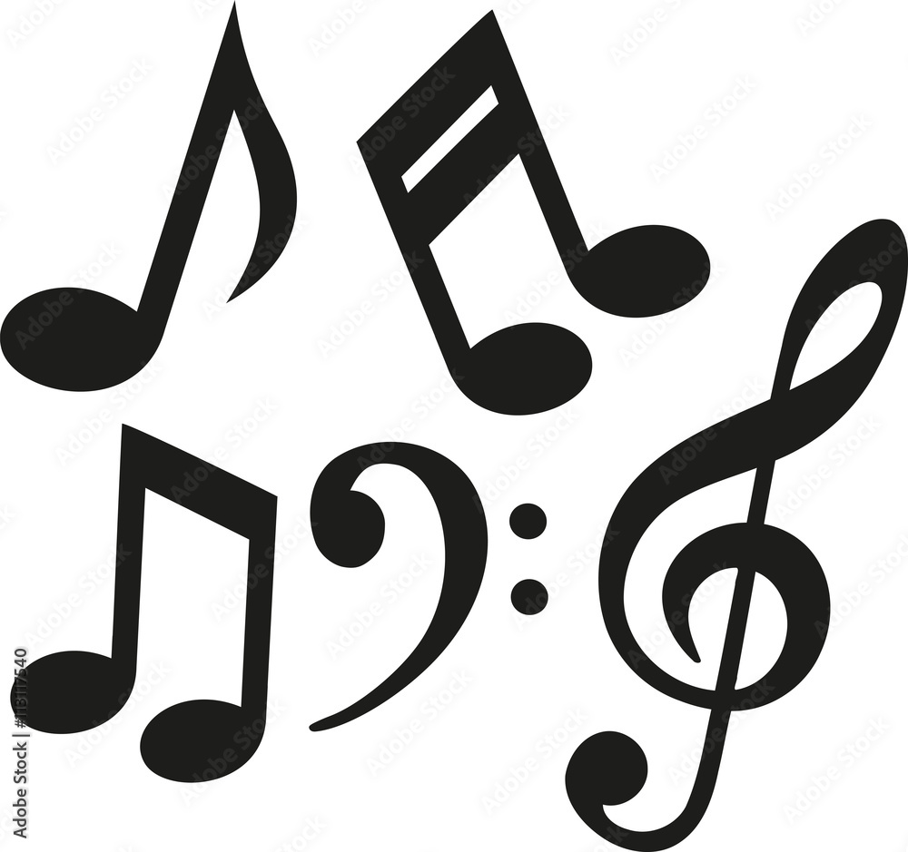 Naklejka premium Abstract set of music notes