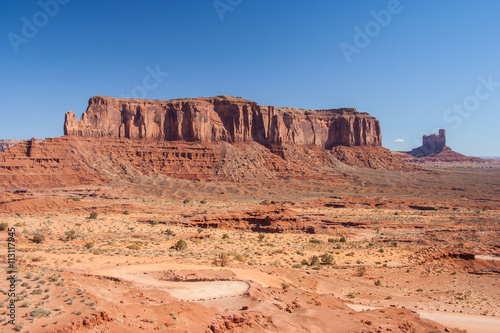 View of Monument Valley in Navajo Nation Reservation between Utah and Arizona