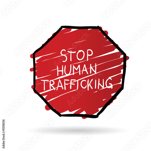 stop trafficking cartoon illustration