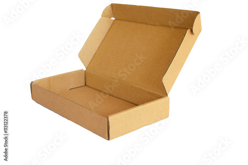 Cardboard box isolated on the white background