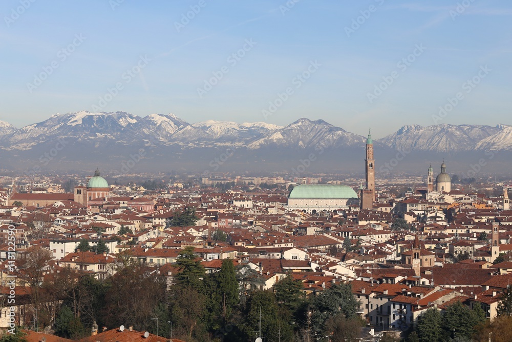 Vicenza, Italy, skyline of the city with Basilica Palladiana and