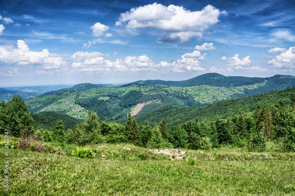 HDR views during uphill Makovytsya Ukraine