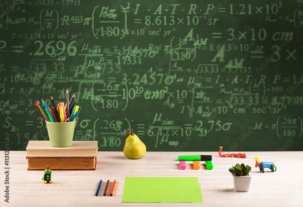 Back to school blackboard with numbers Back to school blackboard with numbers