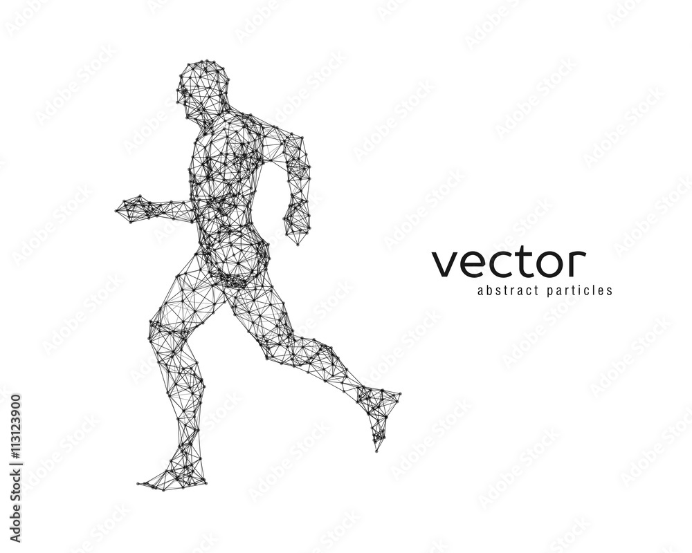 Fototapeta premium Vector illustration of running man.