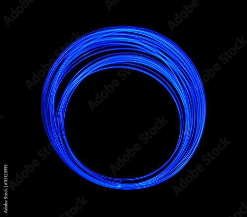 Blue Neon LED Long Exposure, LED Lighting Texture on Black Background