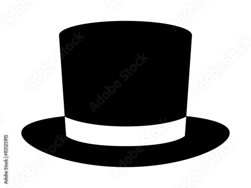 Magic top hat or high hat flat icon for apps and websites