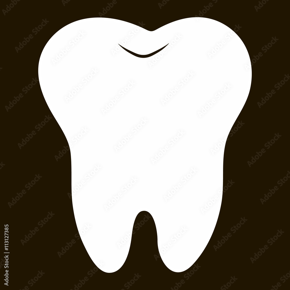 simple cartoon tooth white silhouette on a blue background, teeth, vector illustration icon, logo first tooth. Medical dental office symbols. Care for the oral cavity, dental health, care, hospital simple cartoon tooth white silhouette on a blue background, teeth, vector illustration icon, logo first tooth. Medical dental office symbols. Care for the oral cavity, dental health, care, hospital