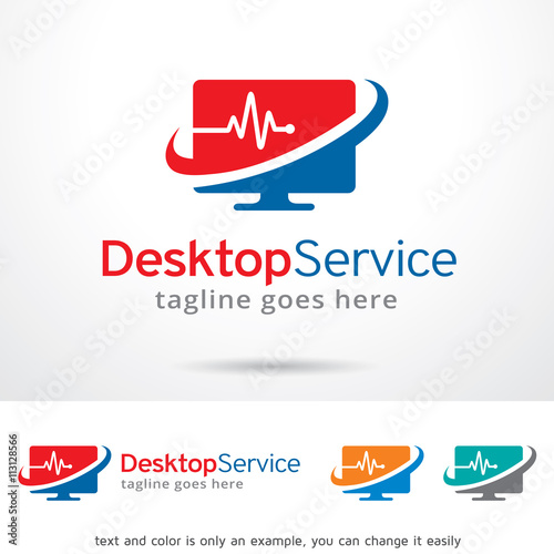 Desktop Service Logo Template Design Vector