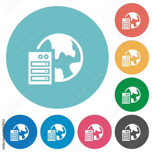 Flat web hosting icons