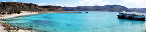 panorama landscape of meditrannean sea Crete island greece