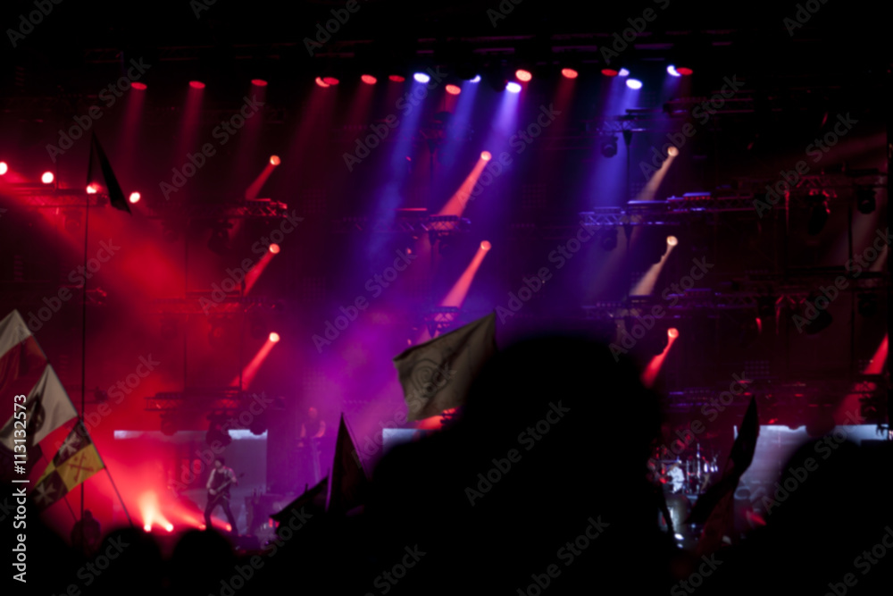 Out-of-focus shimmering background of a concert