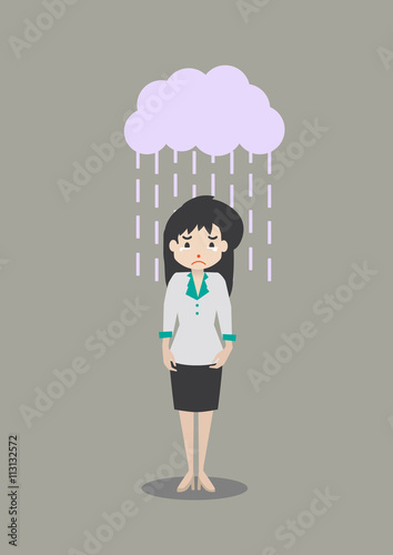 the illustorate of business woman weeping