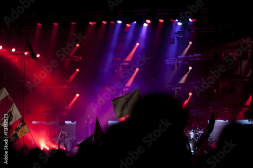 Out-of-focus shimmering background of a concert