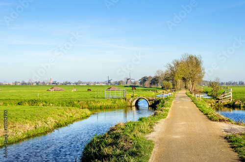 Photo Colorful Dutch polder landscape in autumn