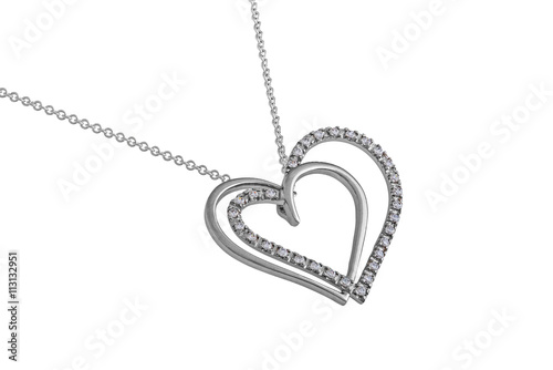 Silver hearts pendant, necklace