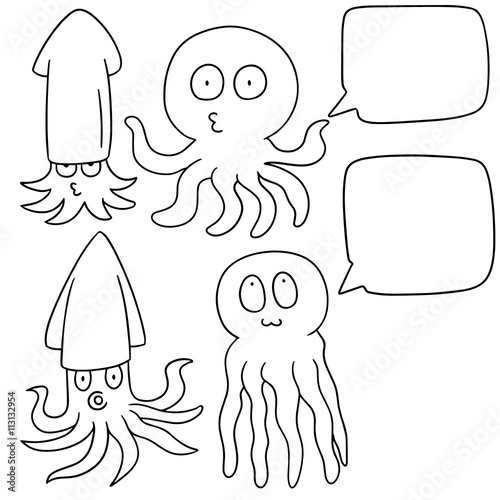 vector set of squids