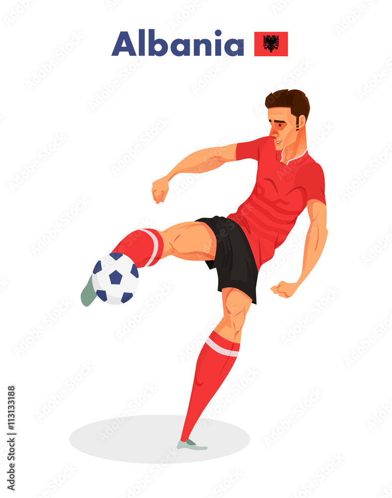 Albania nationality footballer, Vector illustration Albania nationality footballer, Vector illustration