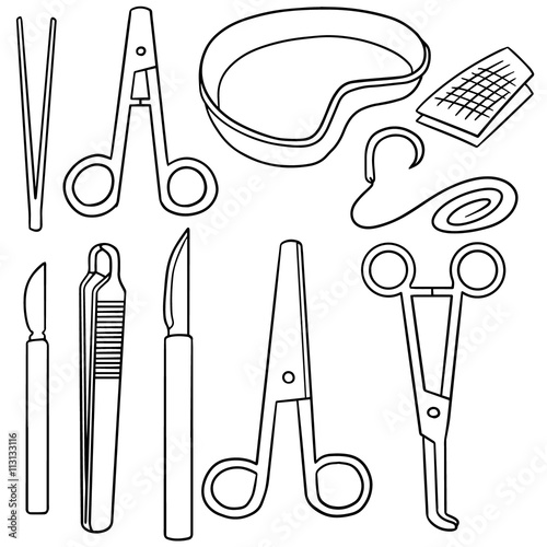 vector set of surgical instrument