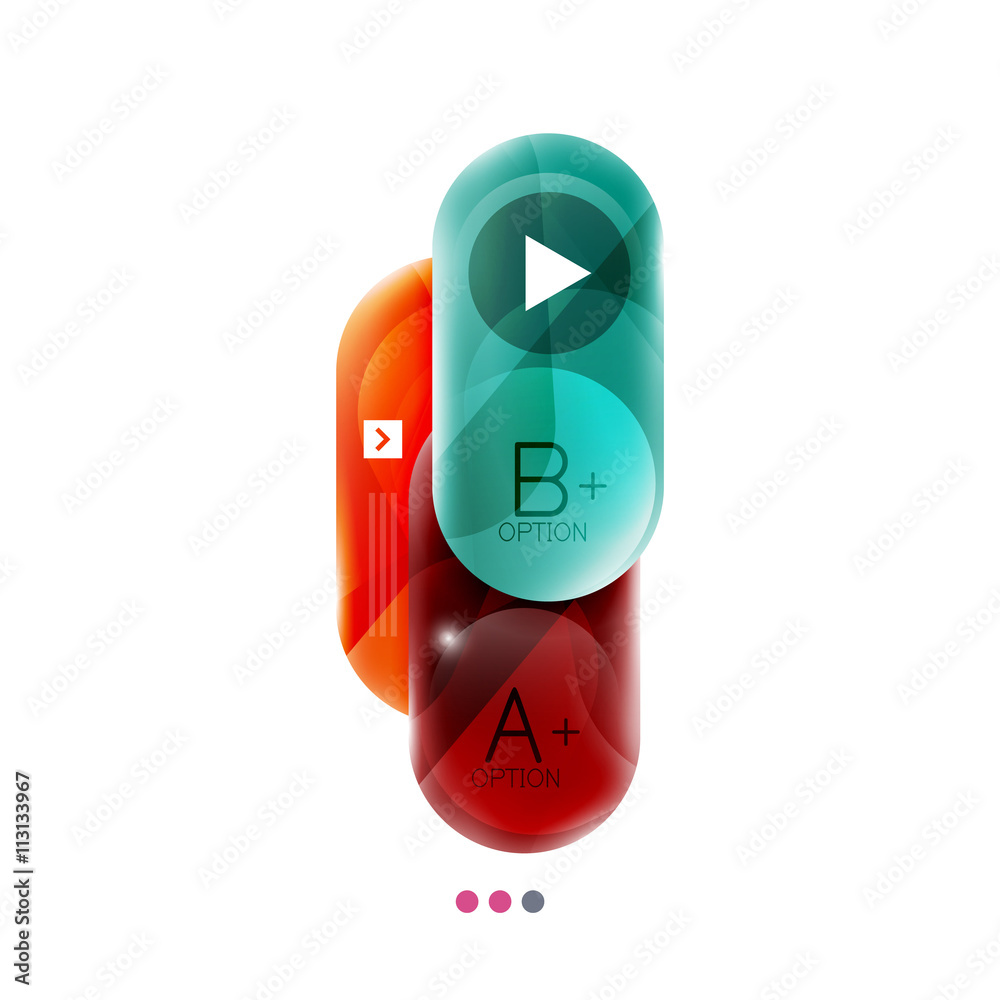 Colorful round rectangles concept, business infographics Colorful round rectangles concept, business infographics