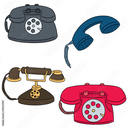 vector set of telephone